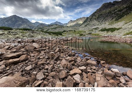 Landscape with Green hills and Musalenski lakes, Rila mountain, Bulgaria