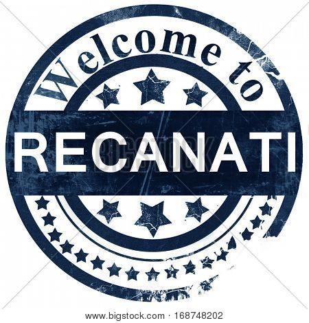 Recanati stamp on white background