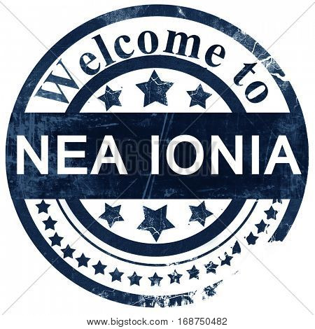 Nea ionia stamp on white background