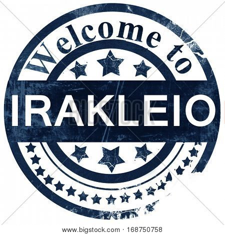 Irakleio stamp on white background