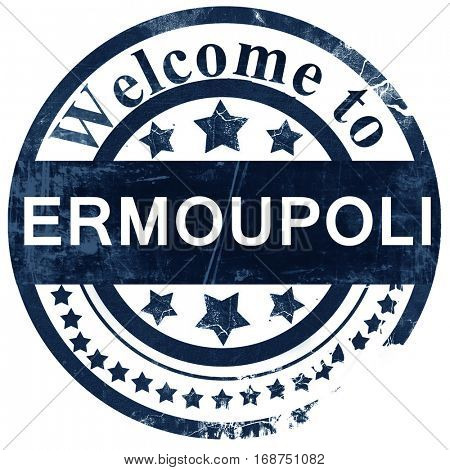 Ermoupoli stamp on white background