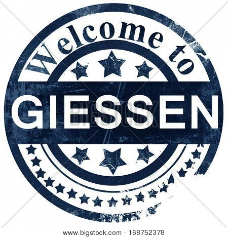 Giessen stamp on white background