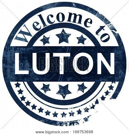Luton stamp on white background