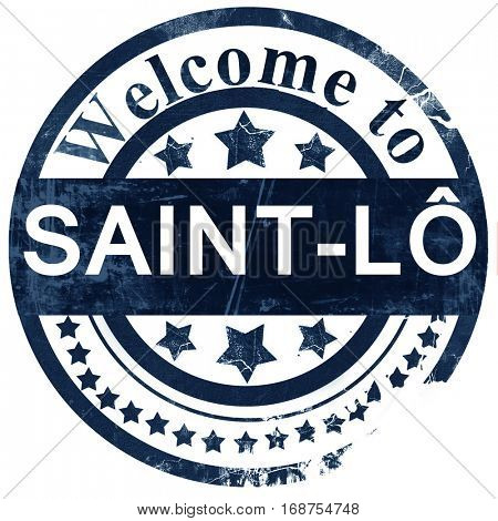 saint-lo stamp on white background