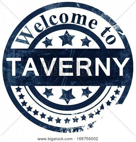 taverny stamp on white background