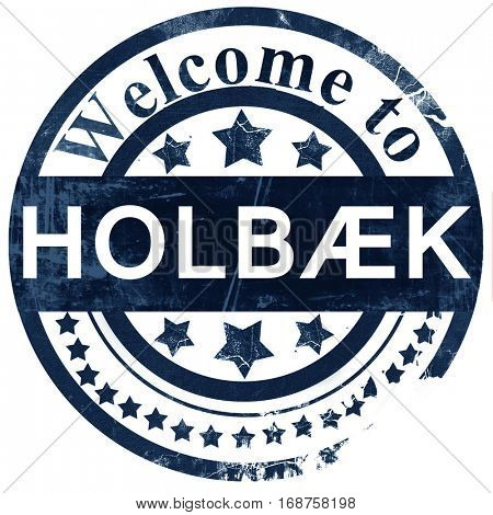 Holbaek stamp on white background