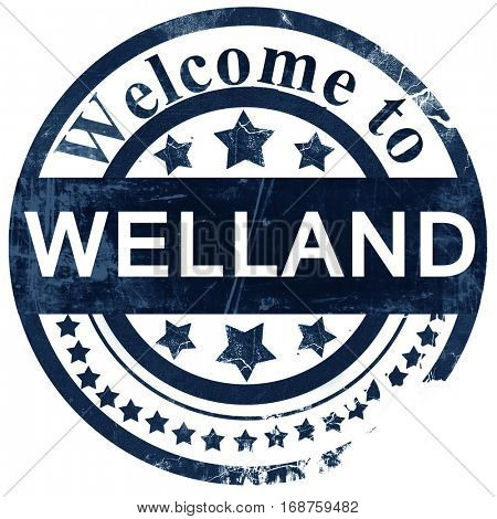 Welland stamp on white background
