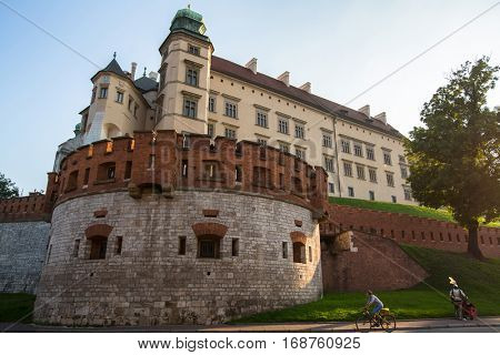 KRAKOW, POLAND - SEP 7, 2016: On-site Wawel Royal Castle, residency built at the behest of King Casimir III the Great, reigned 1333-1370. The most historically and culturally important site in Poland.