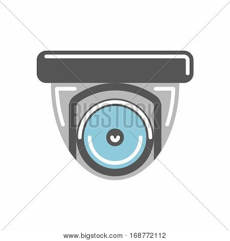 Isolated CCTV camera on white background. Concept of safety, guardiance, security and observing.