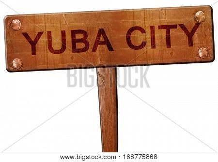 yuba city road sign, 3D rendering