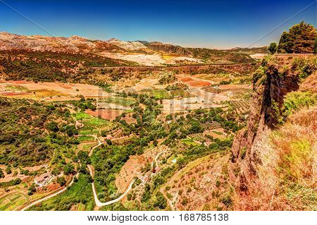 Ronda, Spain, a landscape with the Tajo Gorge.