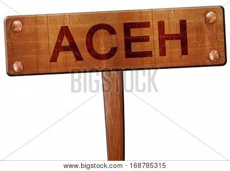 Aceh road sign, 3D rendering