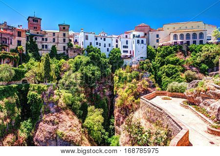 Ronda, Spain, a landscape with the Tajo Gorge.
