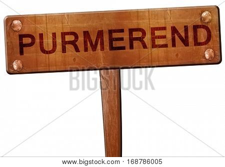 Purmerend road sign, 3D rendering