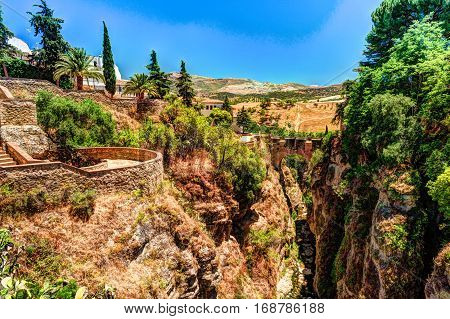 Ronda, Spain, a landscape with the Tajo Gorge.