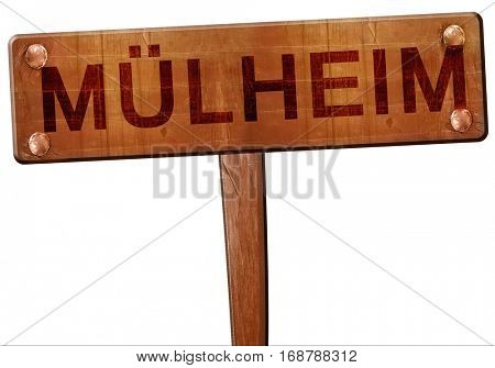 Mulheim road sign, 3D rendering