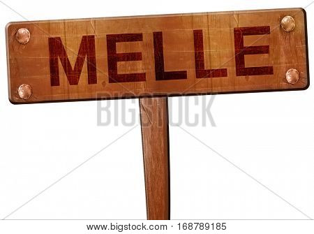 Melle road sign, 3D rendering