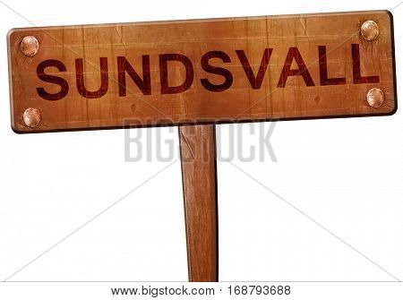 Sundsvall road sign, 3D rendering