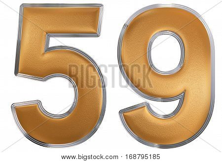 Numeral 59, Fifty Nine, Isolated On White Background, 3D Render