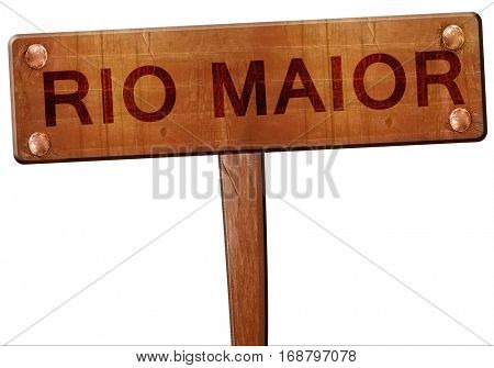 Rio maior road sign, 3D rendering