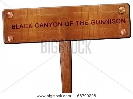 Black canyon of the gunnison road sign, 3D rendering