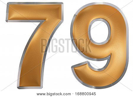 Numeral 79, Seventy Nine, Isolated On White Background, 3D Render