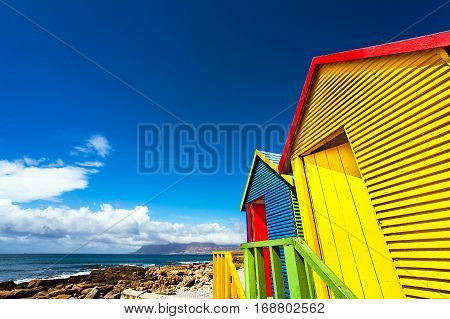 Colorful beach houses in St.James South Africa