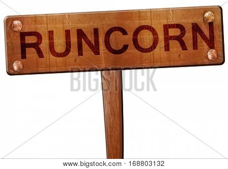 runcorn road sign, 3D rendering