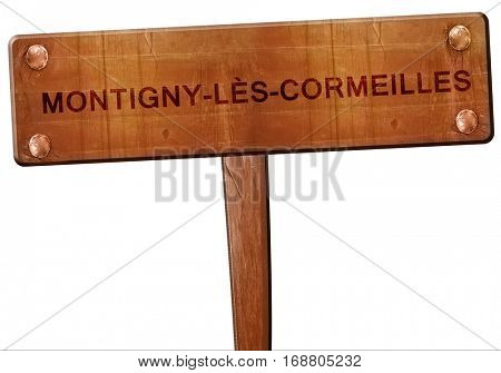 montigny-les-cormeilles road sign, 3D rendering