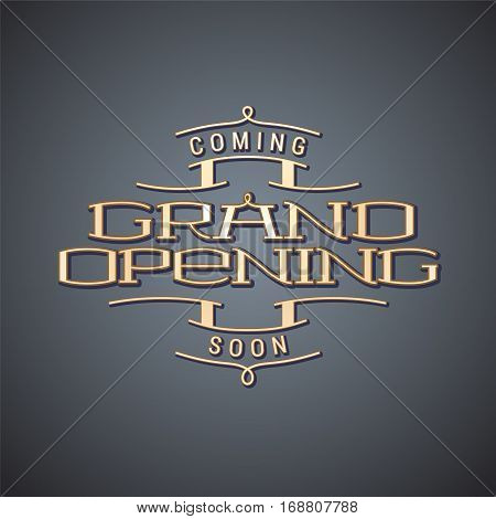 Grand opening vector illustration, background. Template nonstandard design element for store opening event. Can be used as banner or poster