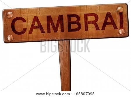 cambrai road sign, 3D rendering