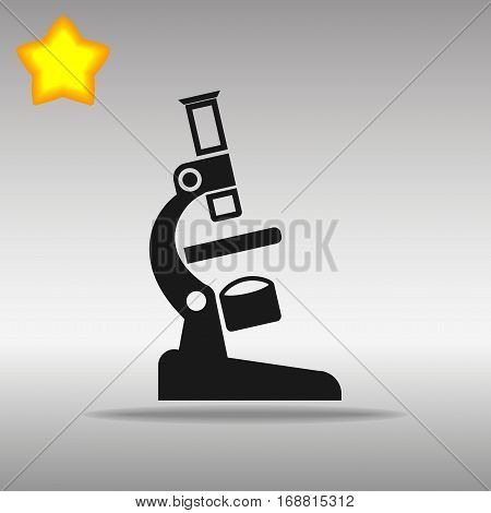 black microscope Icon button logo symbol concept high quality on the gray background