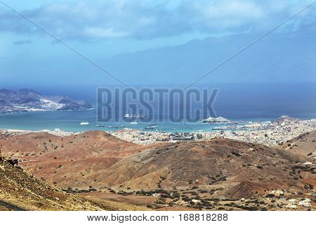 Panoramic view of Mindelo City Cape Verde