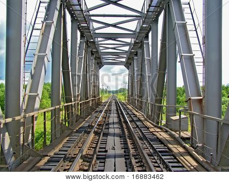 小さな川を鉄橋