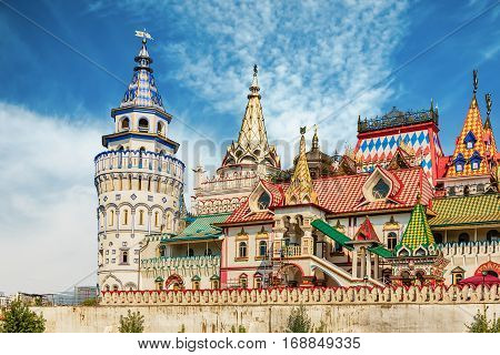 The Iconic Complex Izmailovskiy Kremlin In Moscow, Russia