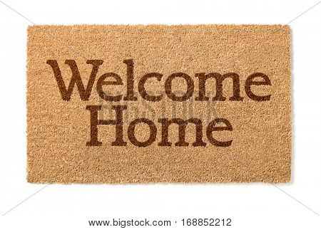 Welcome Home Mat Isolated On A White Background.