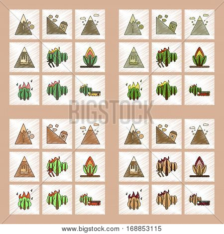 assembly flat shading style icon of danger natural disasters