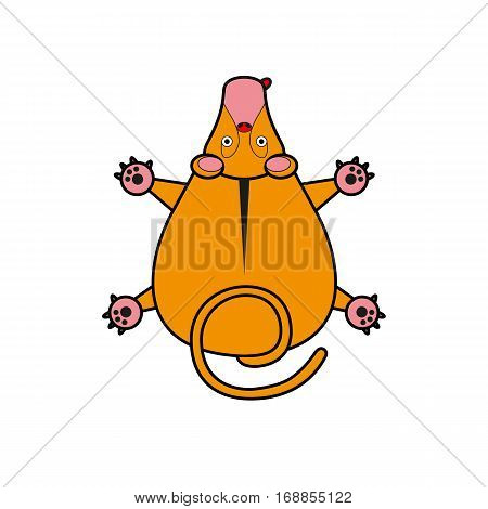 Cartoon illustration vector monkey. marmoset top view