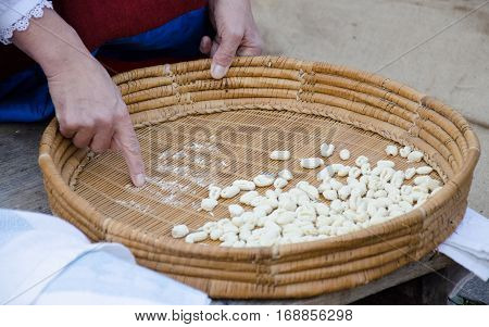 Fresh pasta manual production - gnocchetti sardi