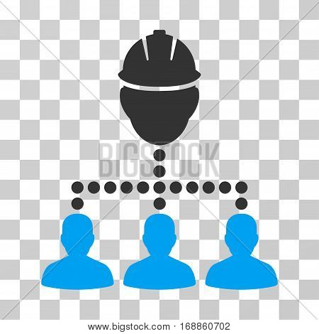 Engineer Staff Relations icon. Vector illustration style is flat iconic bicolor symbol blue and gray colors transparent background. Designed for web and software interfaces.