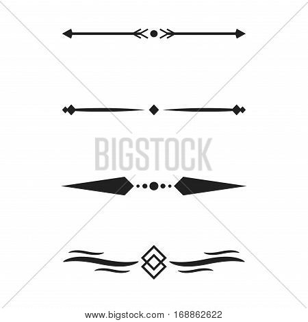 Collection of vector dividers calligraphic style. Vector dividers border frame design decorative illustration element. Set page decoration retro vintage ornament vector dividers calligraphy pattern.