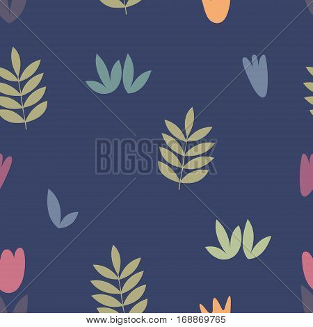 The stylized floral elements for design. Seamless vector pattern