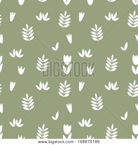 The stylized floral elements for design. Seamless vector pattern