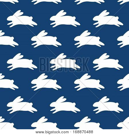 Vector background with running rabbits for design