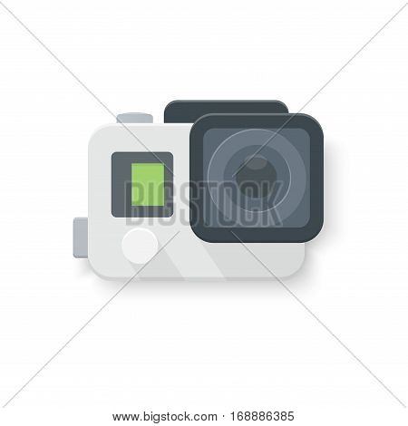 isolated vector illustration. Digital video camera for action sport