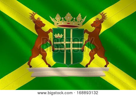 Flag of Aa en Hunze is a municipality in the northeastern Netherlands. 3d illustration
