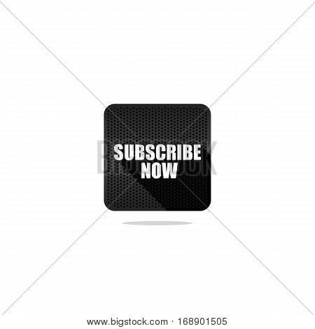 Black Pin Hole Background Subscibe Now Icon with Long Shadow