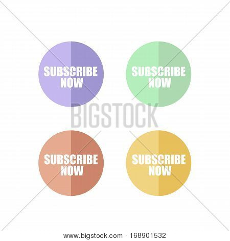 Flat Design Subscibe Now Icon with Long Shadow