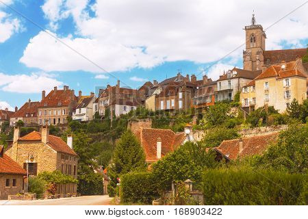 Picturesque medieval town of Semur en Auxois, Burgundy, France