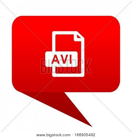 avi file bubble red icon. 